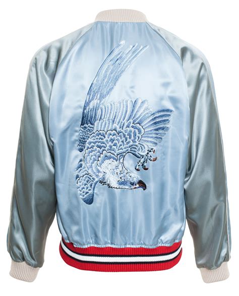 gucci white leather bomber jacket|Gucci midnight blue bomber jacket.